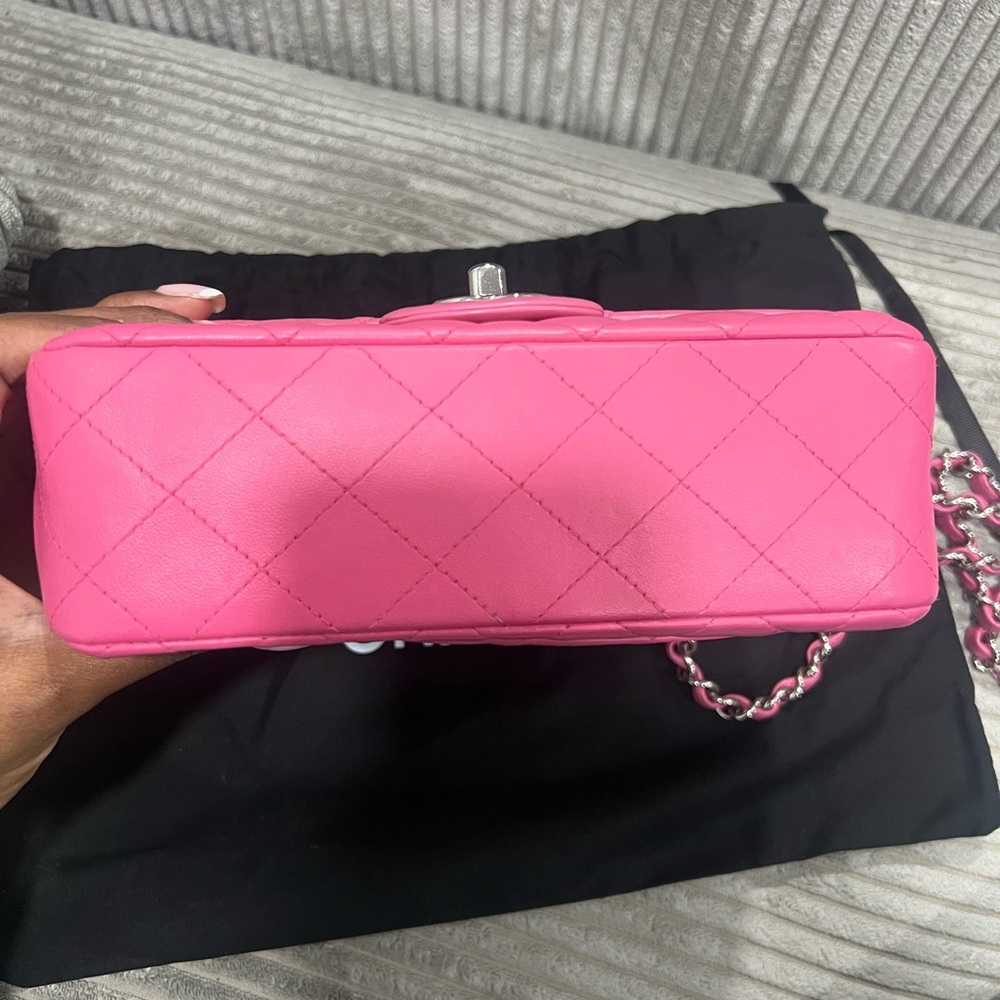 CHANEL Fuchsia Classic Mini Lambskin - Picture 16 of 16